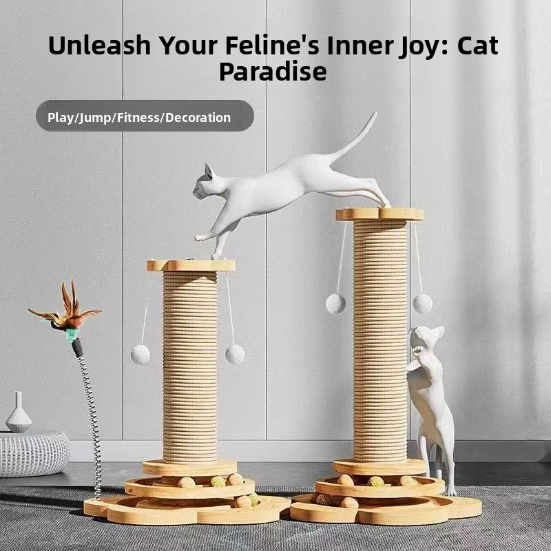 5-in-1 wooden cat scratching board with turntable - photo 3