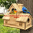 Natural wooden five hole bird nest box house, view 1
