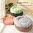 Avocado green round plush pet bed with thick padding, view 23