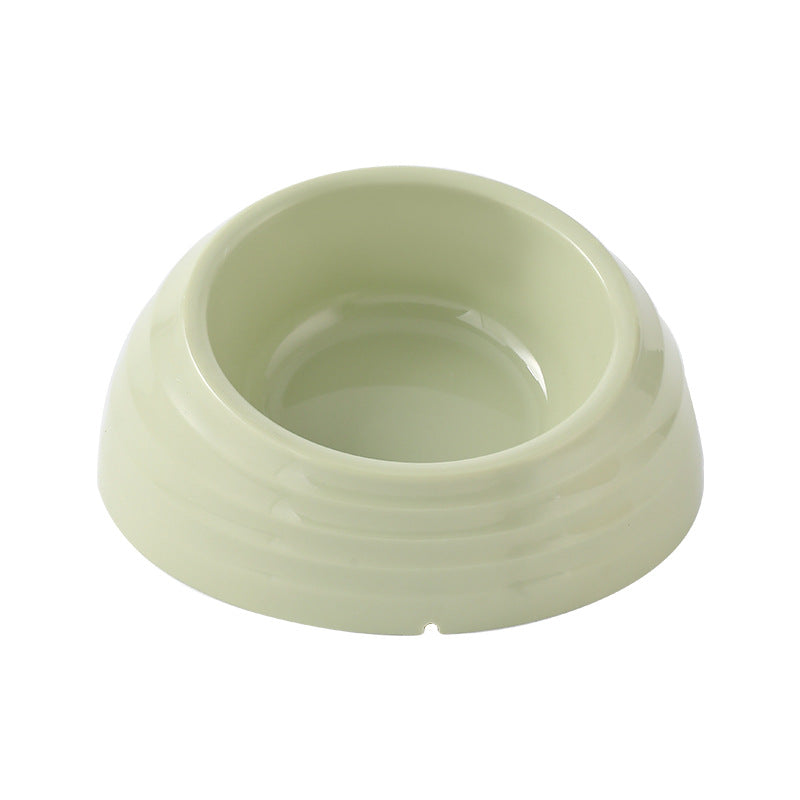 Slanted pet food bowl with stainless steel insert in light green, view 9