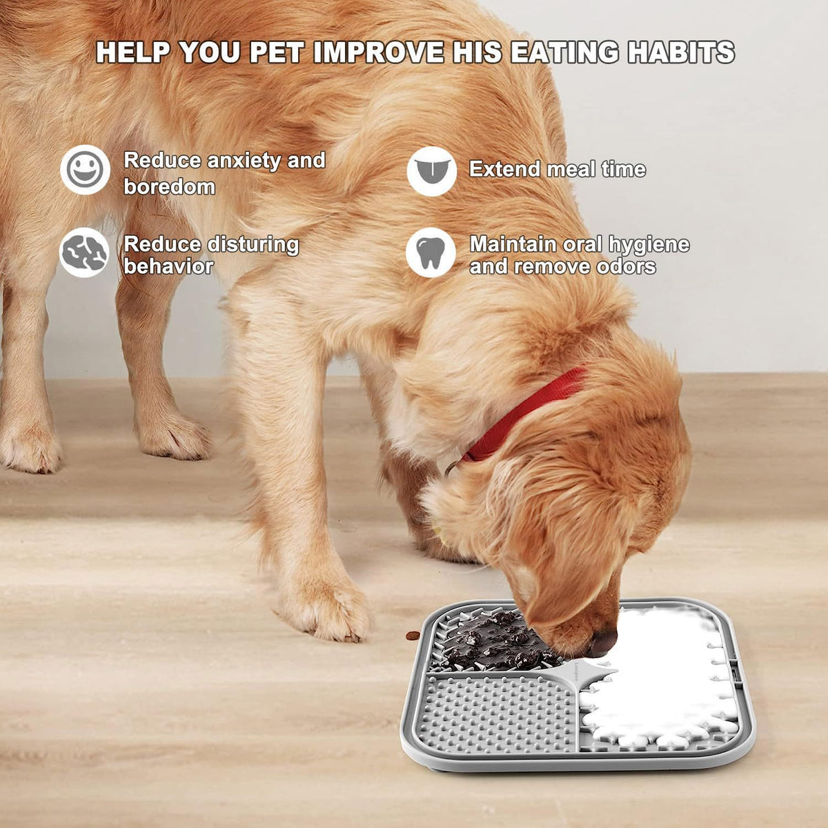 Food-Grade Silicone Pet Lick Mat with Suction Base and Scraper or Brush Accessory Options