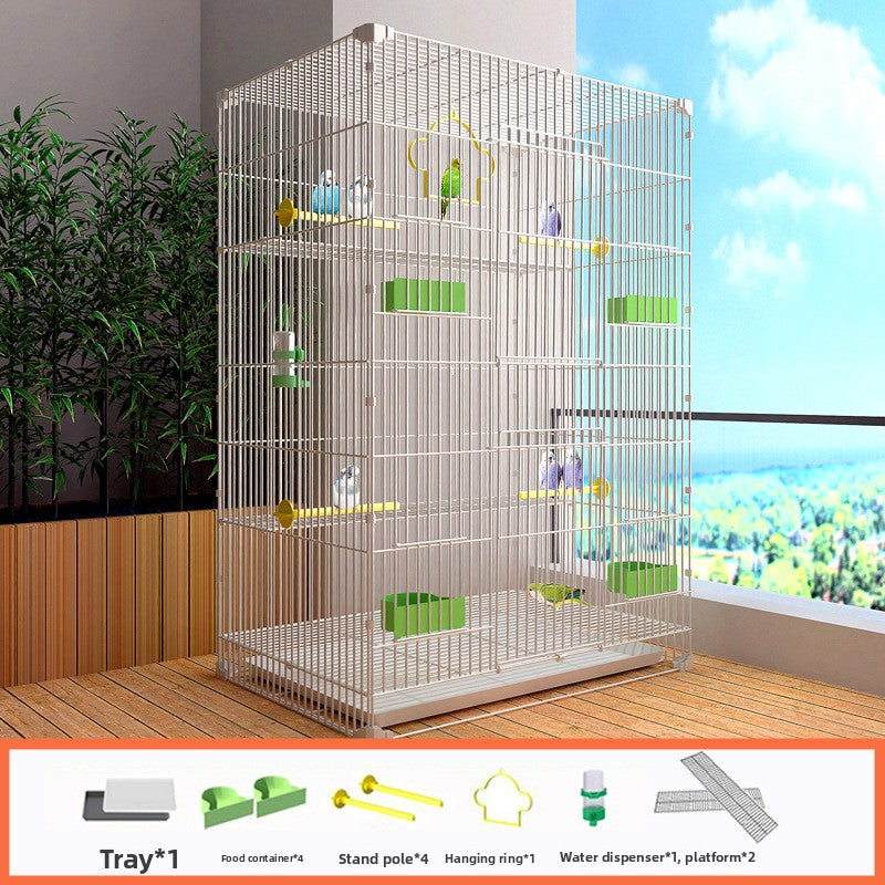 Iron bird cage for budgies and cockatiels in black or white, view 12