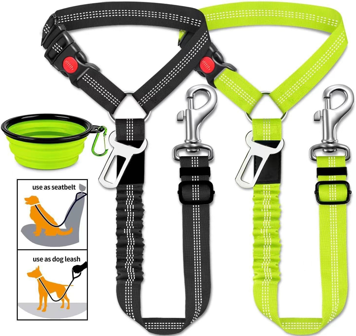 Shock-absorbing bungee lead for large dogs, ideal for everyday use