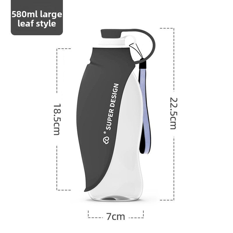 Portable Silicone Pet Water and Feeding Cup with Leak-Proof Leaf Design for Walks