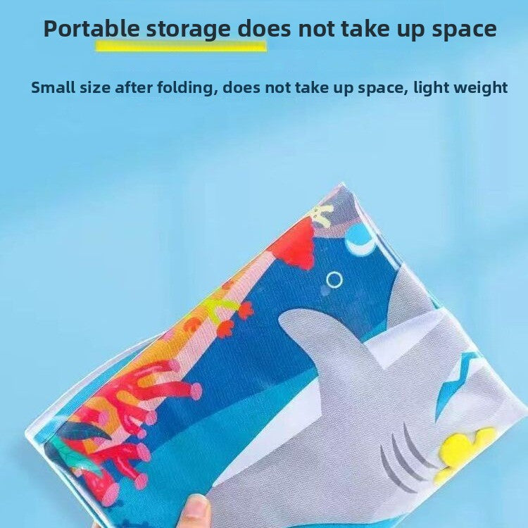 Water-filled inflatable pet cooling pad with sea print, photo 2 of 10