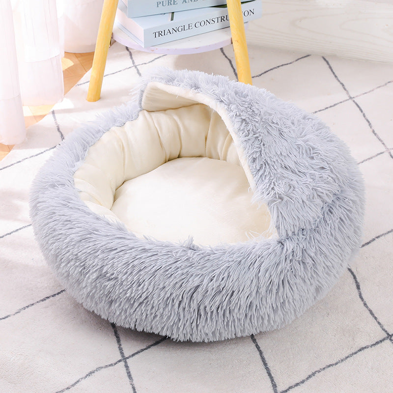 Round long plush pet nest for cats and dogs, view 39