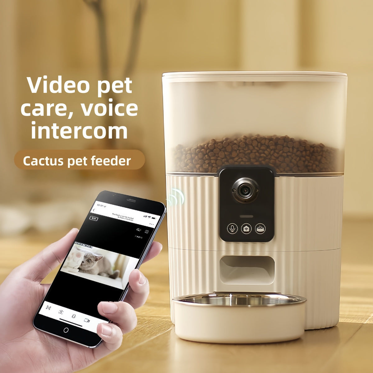 Automatic Pet Feeder with WiFi and Optional 1080P Video in 3L, 6L and 7L Models