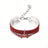 Rhinestone elastic pet collar with charm in Pink Bone, in use with a pet