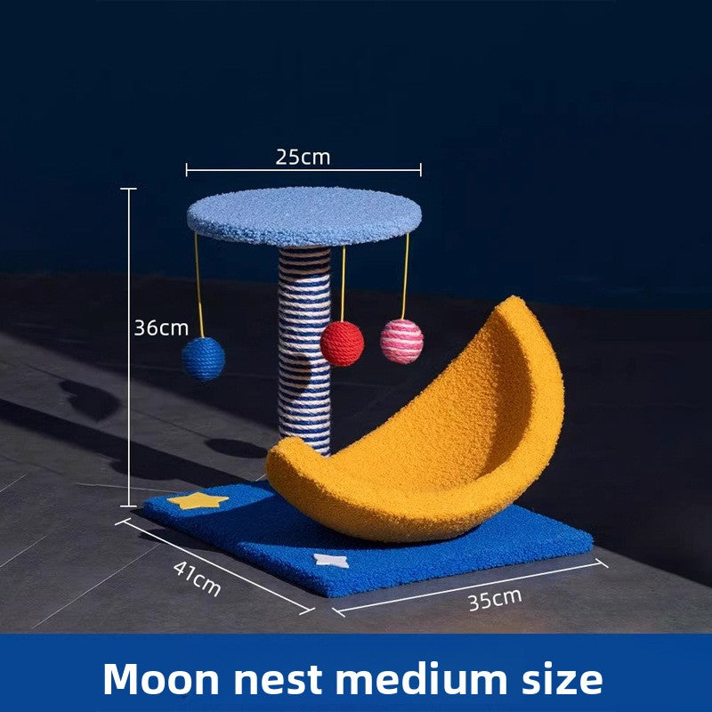 Vertical sisal cat climbing frame with space capsule, detail photo 11