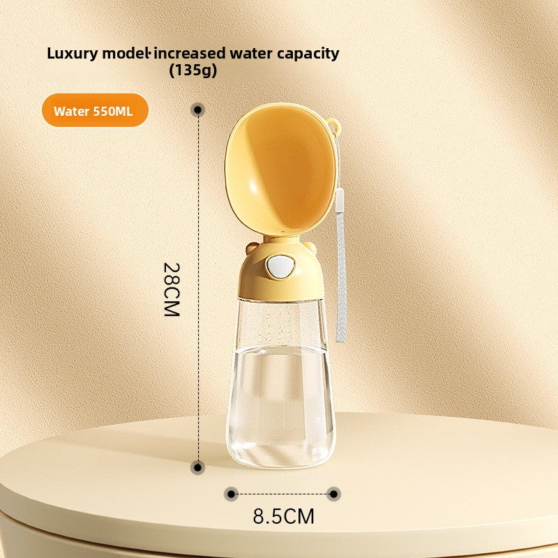 Portable Press-to-Fill Pet Water Cup with One-Hand Operation, 380ml and 550ml