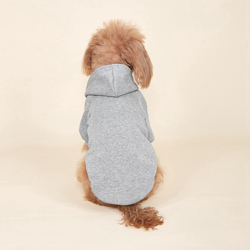 Classic hooded jumper for dogs and cats in Navy Blue, side view