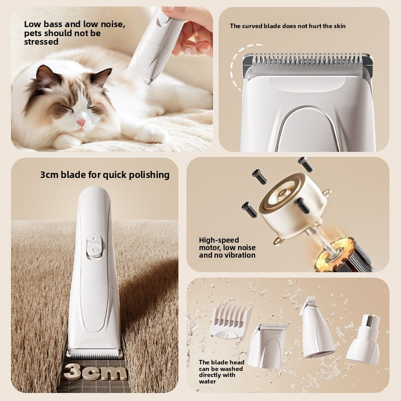 3-in-1 Rechargeable Pet Clipper, Shaver and Nail Grinder Set