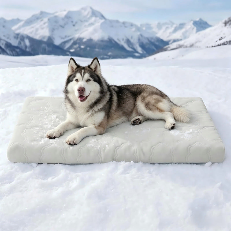 Cool grey cooling gel dog bed with waterproof cover, photo 8
