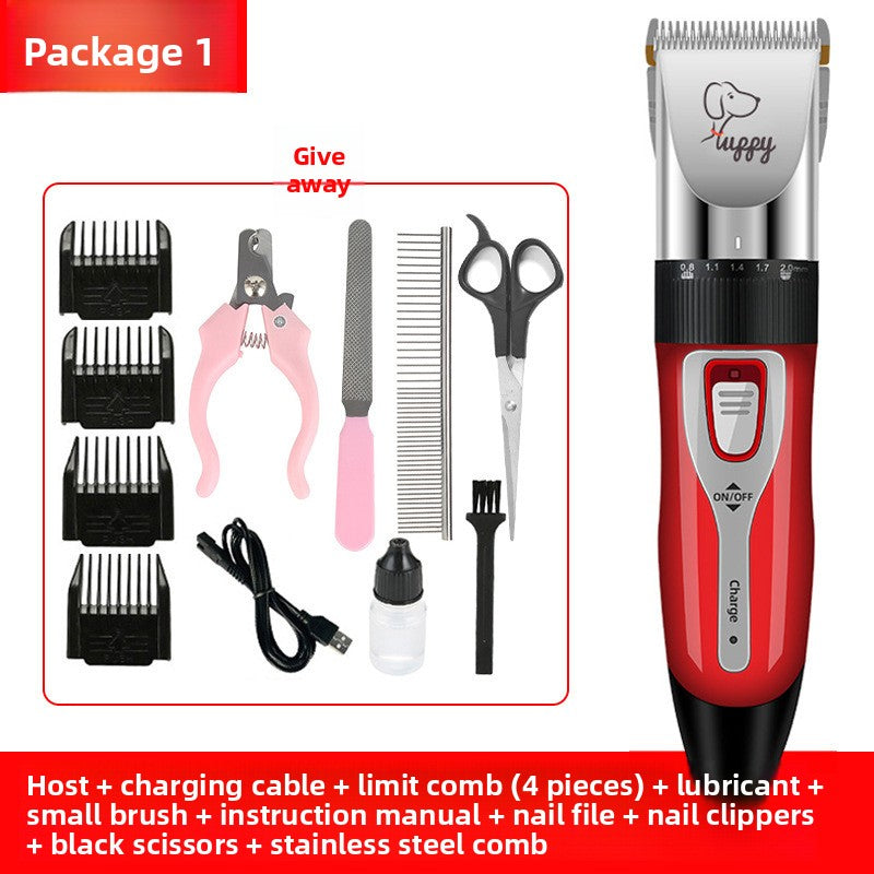USB Rechargeable Pet Hair Clipper with Ceramic Blade and 4 Combs