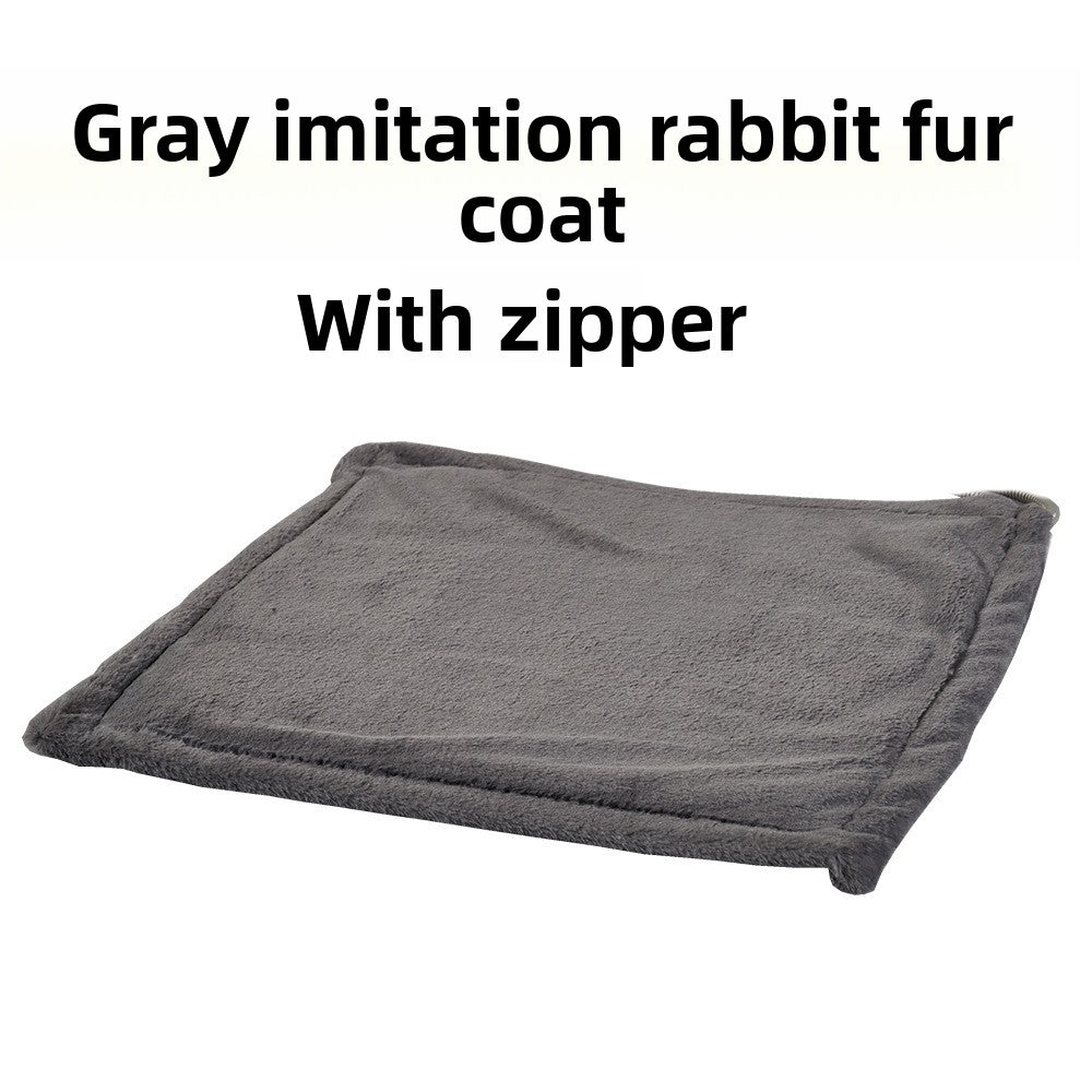Electric pet heating pad with timer in Grey Faux Fur Cover Only