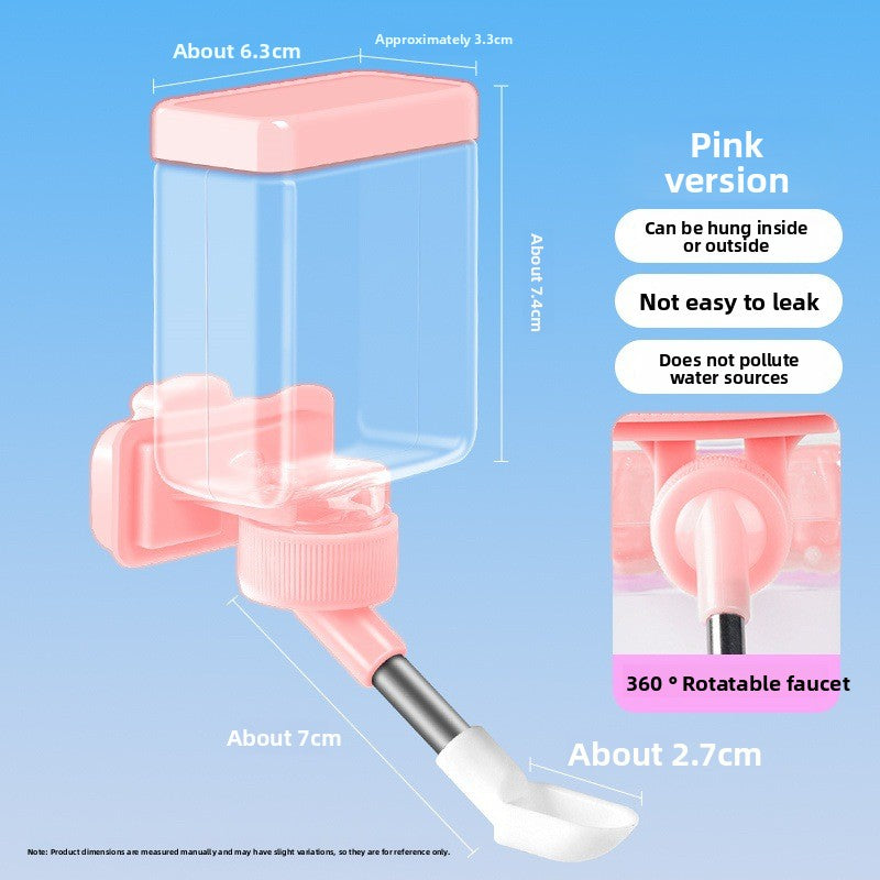 Blue automatic clip on bird water dispenser on cage, view 8