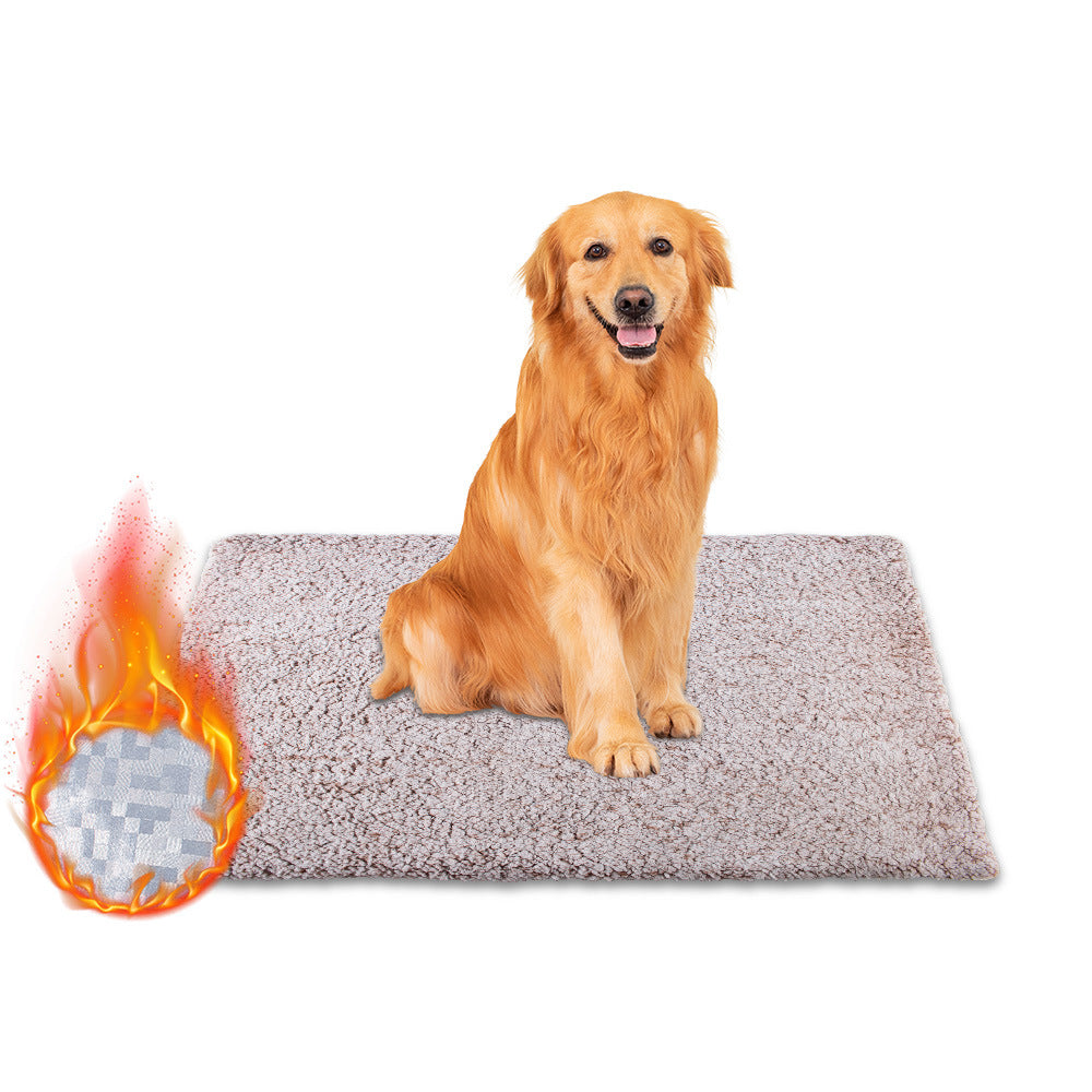 Self-warming pet mat with reflective layer, full product photo