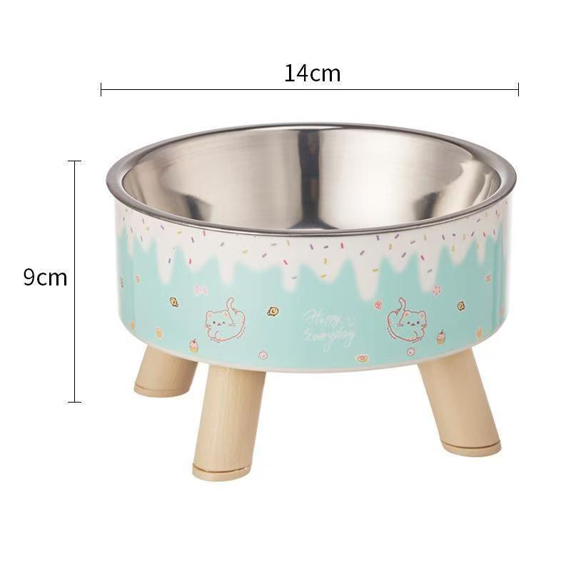 Elevated Pet Food Bowl with Stainless Steel Insert
