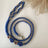 Hand braided Christmas pattern pet lead in bright orange