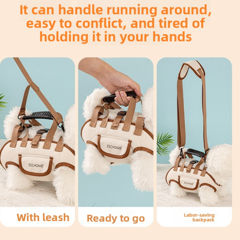 Pet harness, lead and crossbody bag set, 3 sizes available