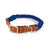 Handmade woven cotton dog collar in navy blue