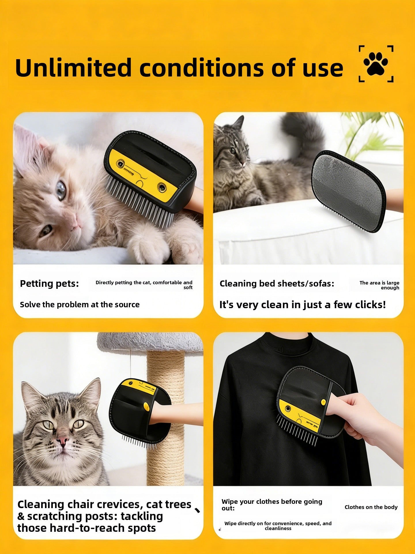 Static Cat Hair Remover Gloves, 1 to 3 Piece Sets