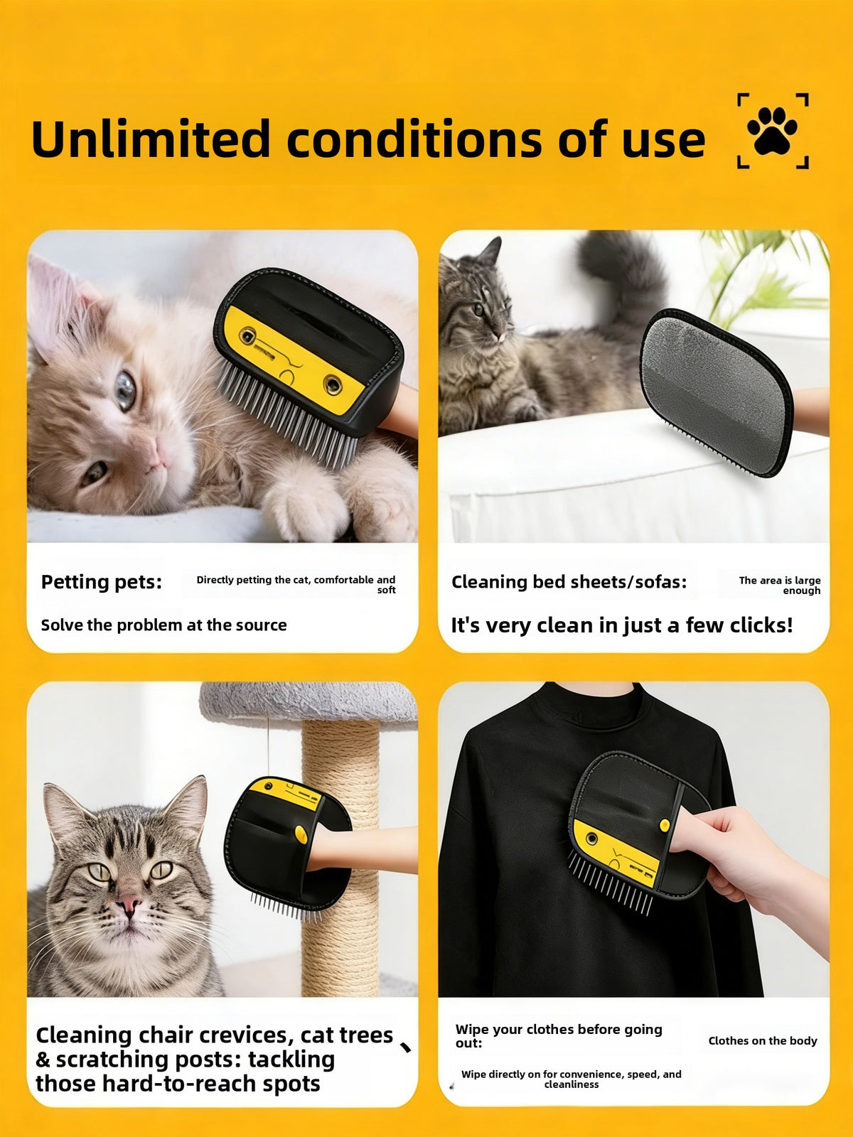 Static Cat Hair Remover Gloves, 1 to 3 Piece Sets