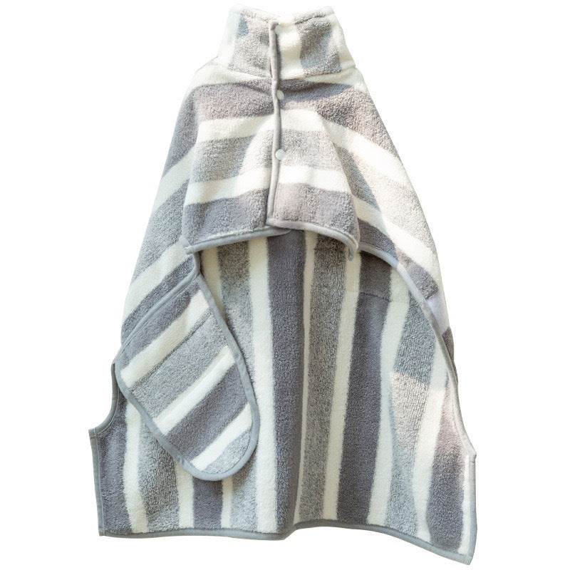 Coral Fleece Pet Drying Robe for Dogs and Cats, Absorbent