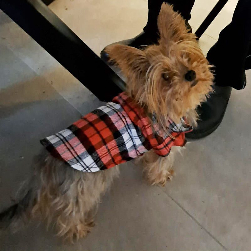 Plaid summer shirt for small dogs and cats, available in 3 colours, image 2