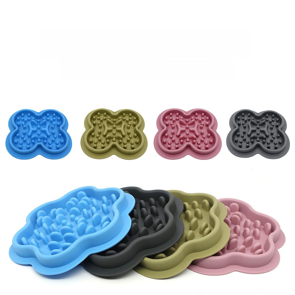 Non-Slip Silicone Slow Feeding Mat Bowl for Dogs and Cats in Square or Round Shape