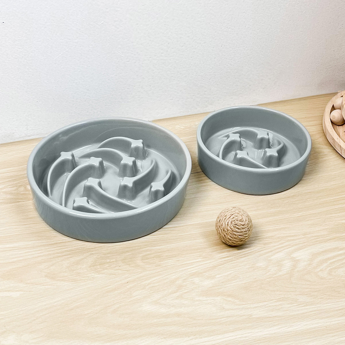 Meteor Shaped Ceramic Slow Feeder Pet Bowl in Small Medium or Large with Stable Base