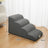 Grey foam pet stairs with non-slip washable cover, photo 8