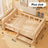 Solid Wood Raised Dog Bed, Elevated Kennel with Mat Option