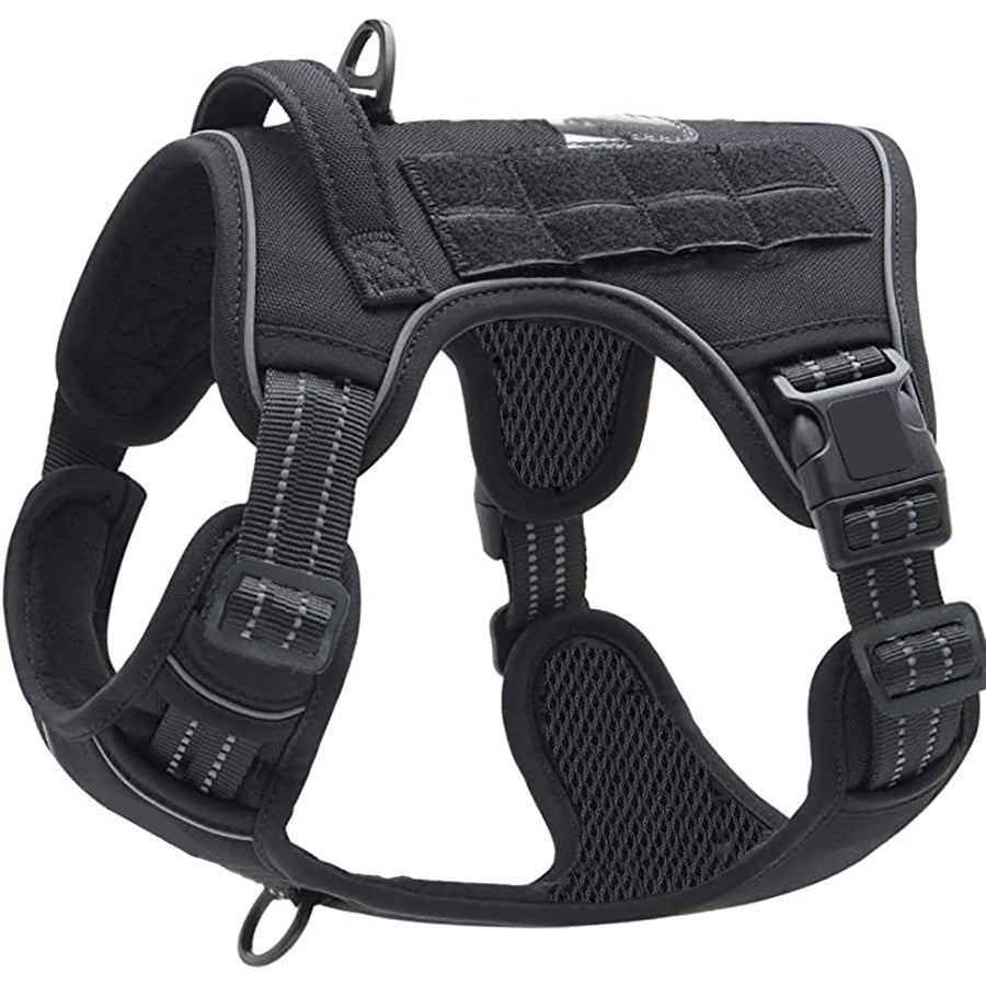 Tactical nylon dog harness with grab handle, available from Pet Royale UK