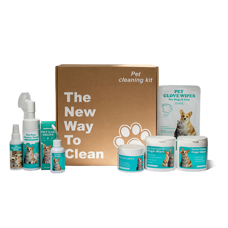 Pet Cleaning Supplies Gift Box with Moisturising Wipes