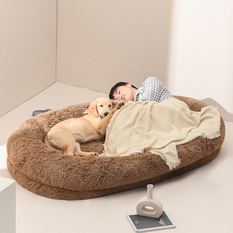 Long plush washable dog and cat bed with thick padding, photo 71