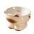 Ceramic cat ear food bowl with tilted rim in off white, view 5
