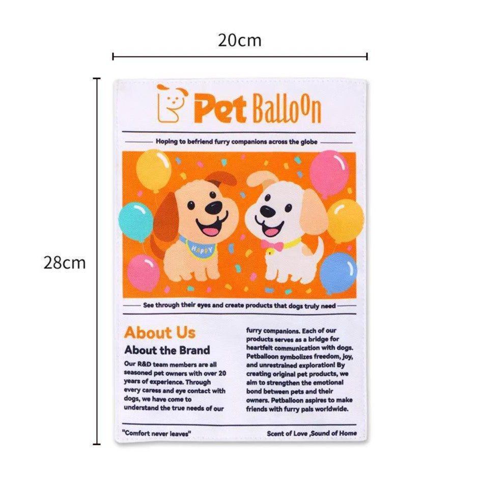 Newspaper print crinkle dog toy - view 2