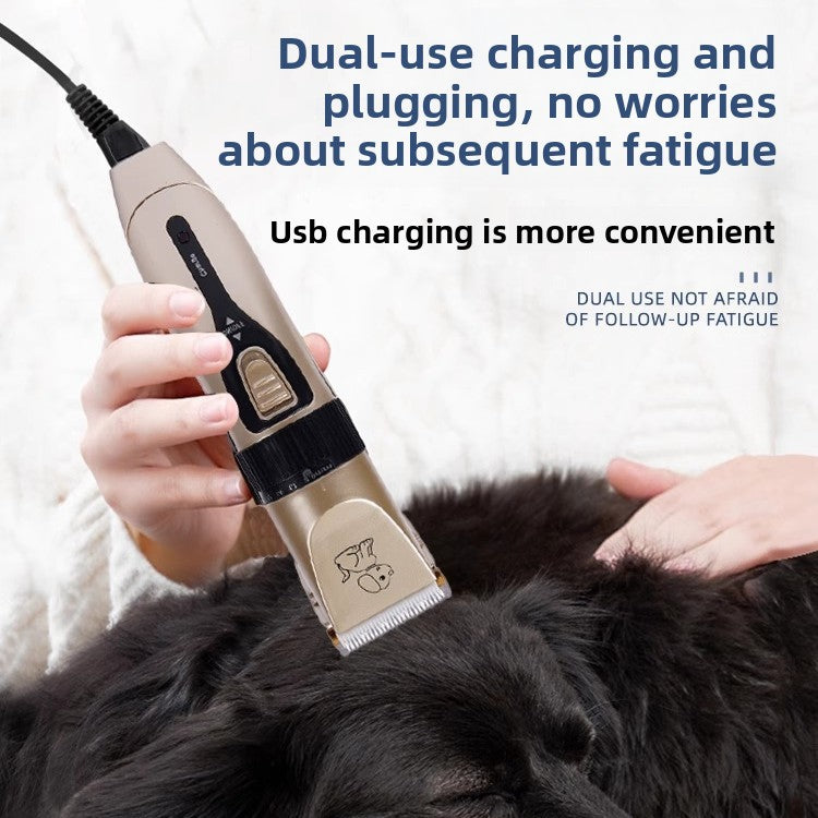 Quiet Pet Hair Clipper with Metal Blade and 120 Minute Runtime