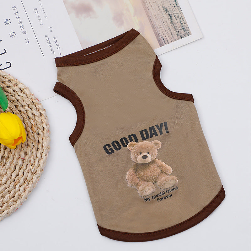 Breathable summer pet vests in plain and striped colours