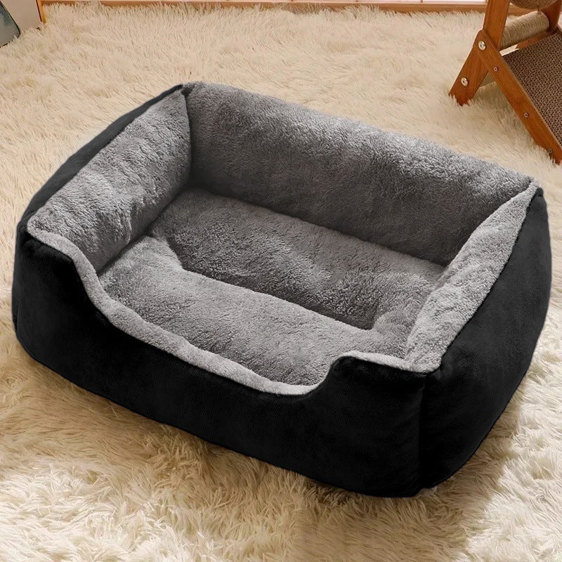 Square all-season pet bed with waterproof base for cats and dogs, photo 9 of 34