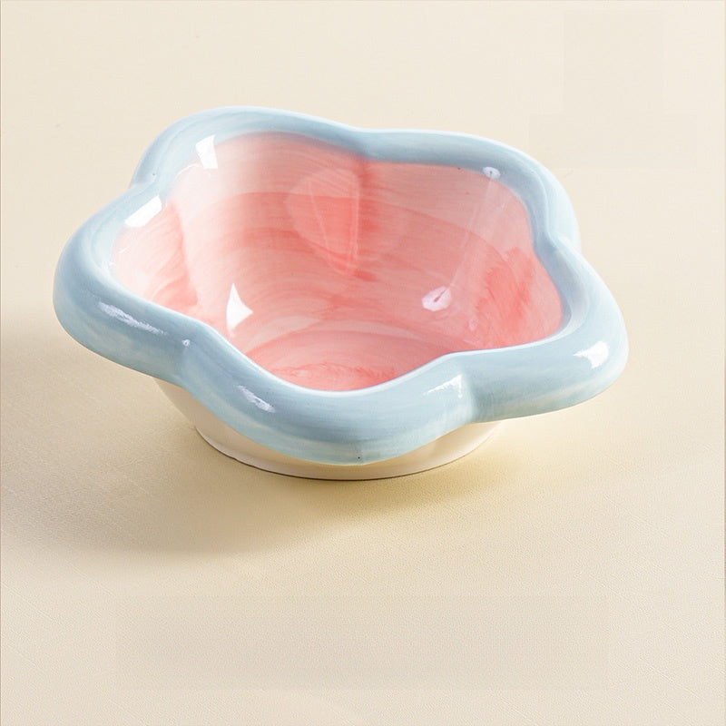 Ceramic Pet Food Bowl with Anti-Spill Design