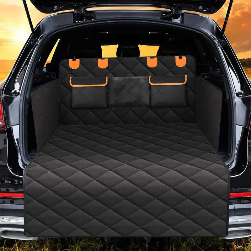 Black waterproof pet car boot mat for dogs, photo 6