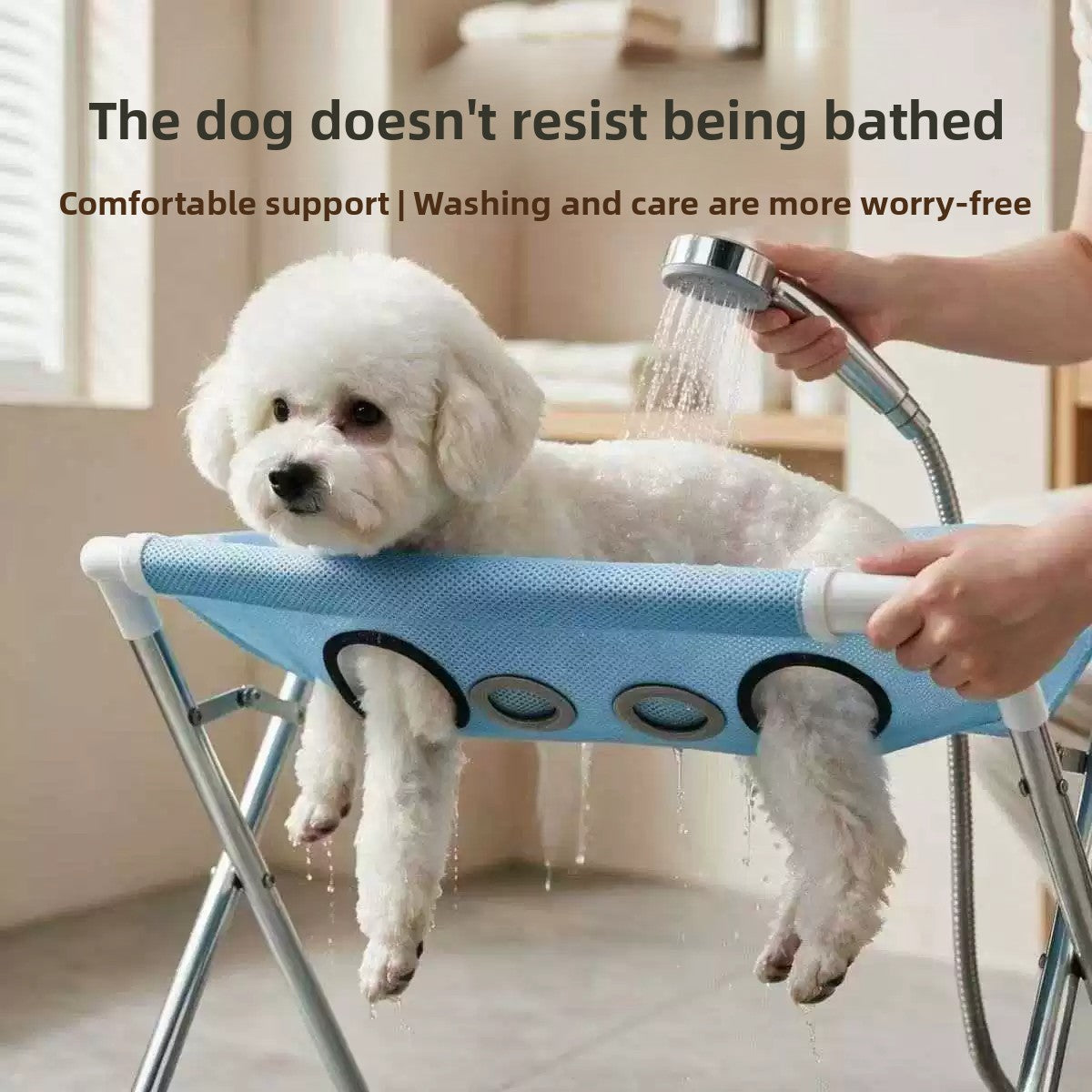 Foldable Dog Bathing and Grooming Stand, Metal Restraint Frame