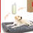 U-shaped velvet dog sofa bed with bolster, main product photo