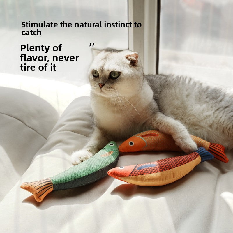 Plush swordfish cat toy for kittens and cats, view 3