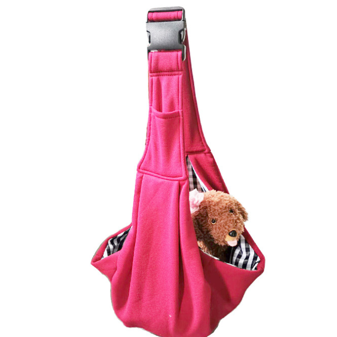 Foldable crossbody cat carrier bag in Red Adjustable Strap