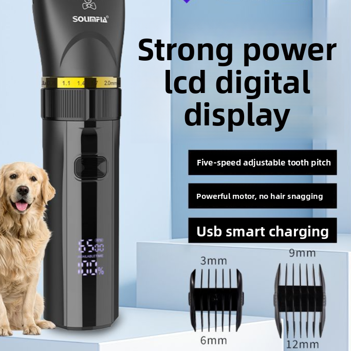 6500 RPM Cordless Dog Clipper with Guide Combs, 200 Minute Runtime