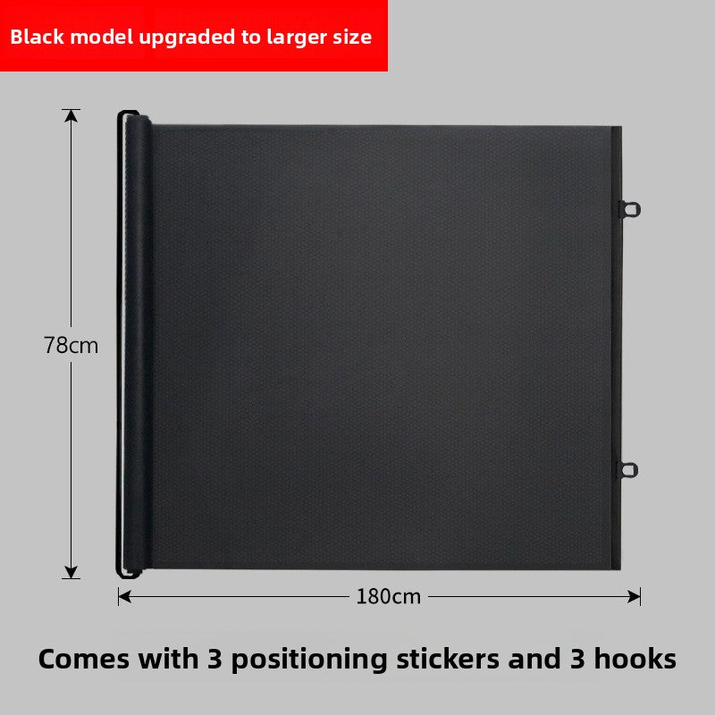 Black retractable mesh pet gate for doorways and stairs, photo 9
