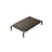 Elevated steel frame dog bed with black breathable mesh